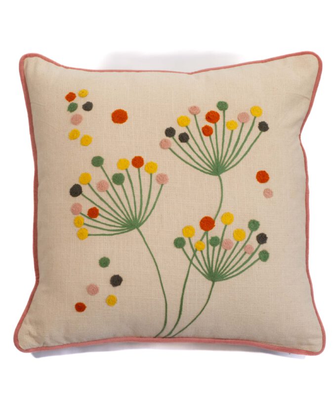 Kissen WIESENBLUMEN creme 45x45cm