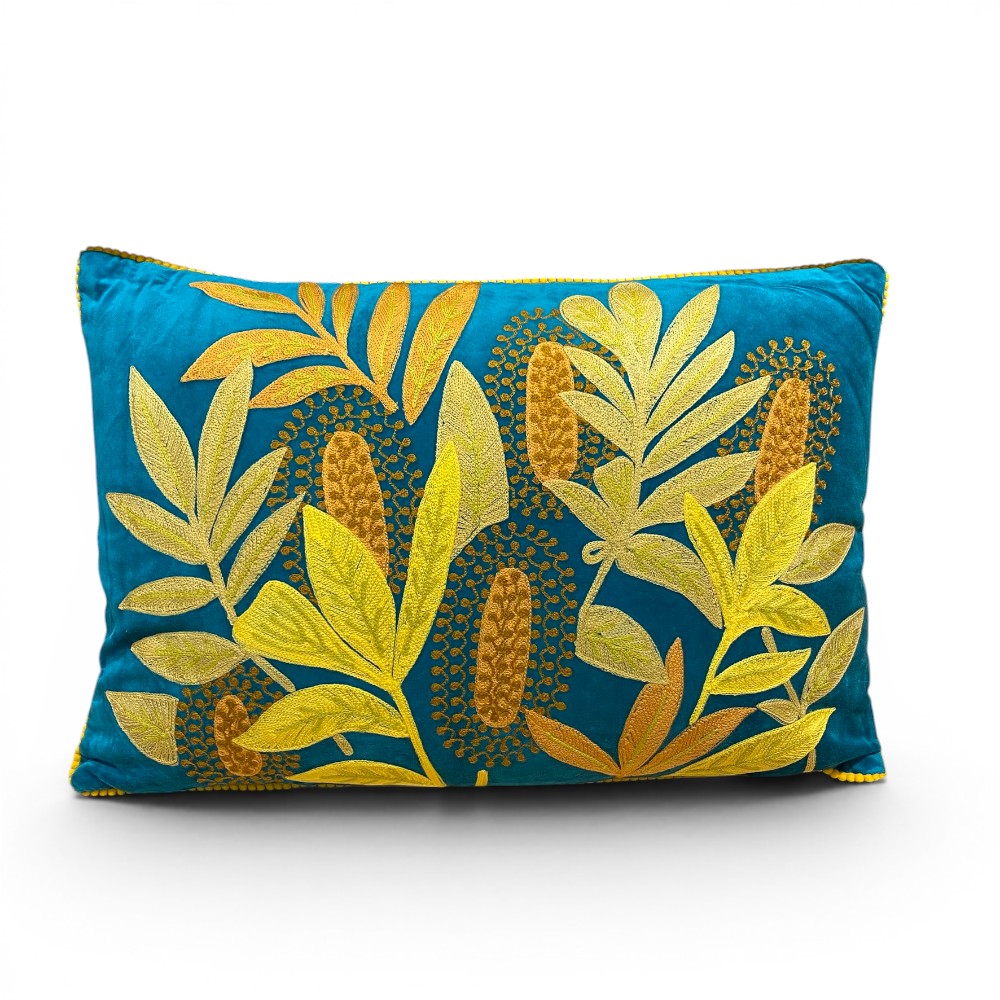 BLUMEN 40x60cm gelb-blau