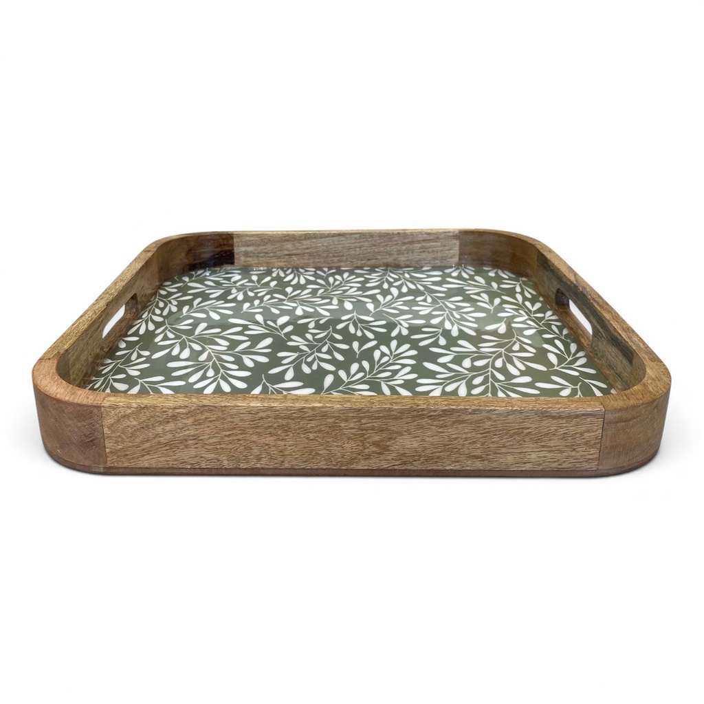 Tablett GRÜN-WEIß 41x41cm