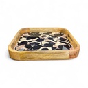 Tablett BLACK BLOOM 41x41cm