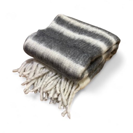 [P0012932] Kuscheldecke, grau/creme