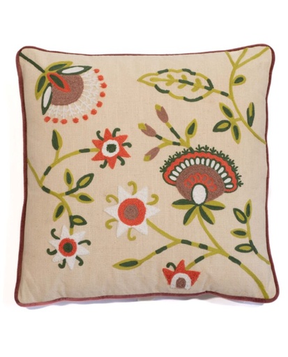 [P0015020] Kissen BLUMEN creme 45x45cm