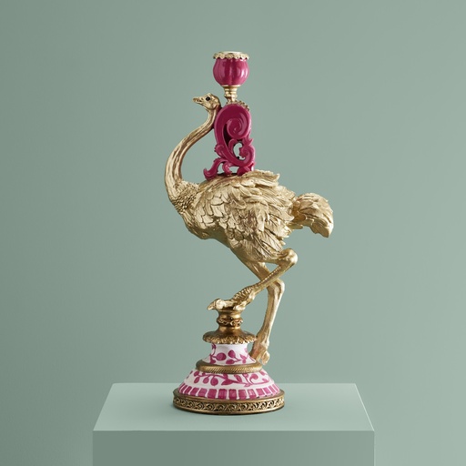 [P0016915] Kerzenleuchter FRANZ JOSEF magenta